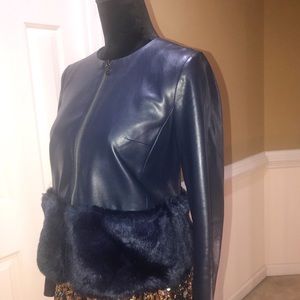 faux leather and fur jacket !!